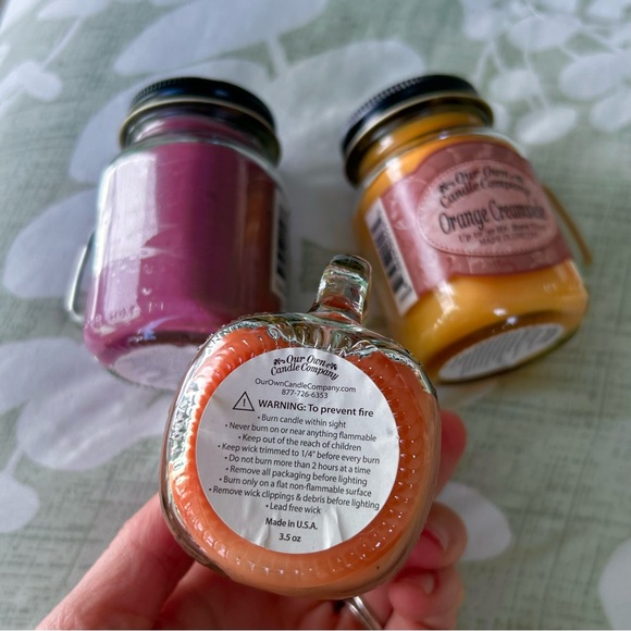 NEW Mason Jar Glass Mini Cottagecore Farmhouse Dainty Cute Candles Set of 3 - Picture 5 of 5